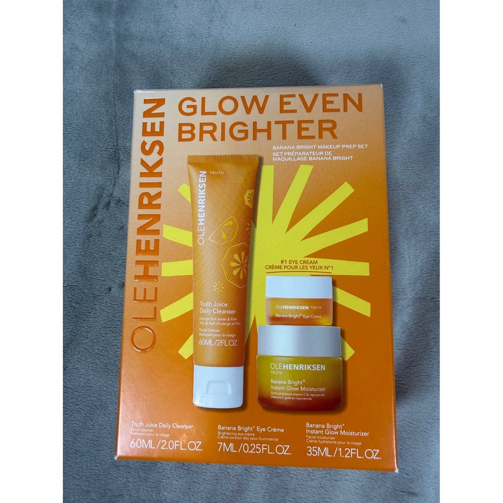 Ole Henriksen Banana Bright Mini Set Cleanser Eye Cream Moisturizer Vitamin C